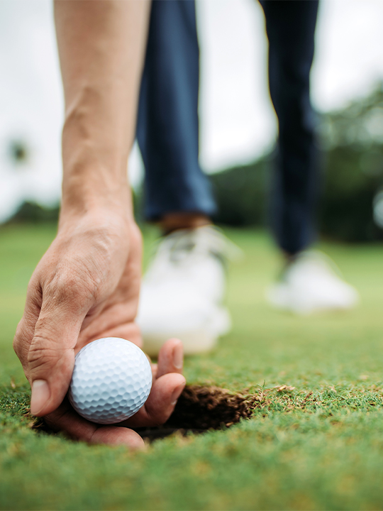 Perfect Drive Portrait 2 hand holding golf ball