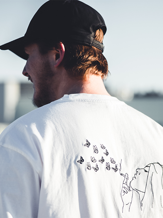 Printful Portrait man in cap and tshirt